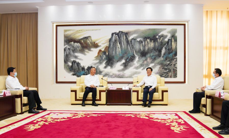 雷鳴山、韓君拜會安徽省委書記鄭柵潔