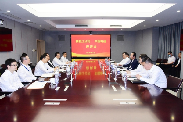 丁焰章與雅礱江公司黨委書(shū)記、董事長(zhǎng)祁寧春座談