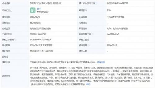 注冊(cè)資本1.6億元 東方電氣、中石化在江西成立氫能公司