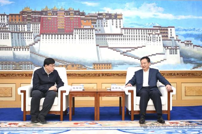 西藏自治區(qū)黨委書記王君正與國家電網(wǎng)公司董事長、黨組書記張智剛座談