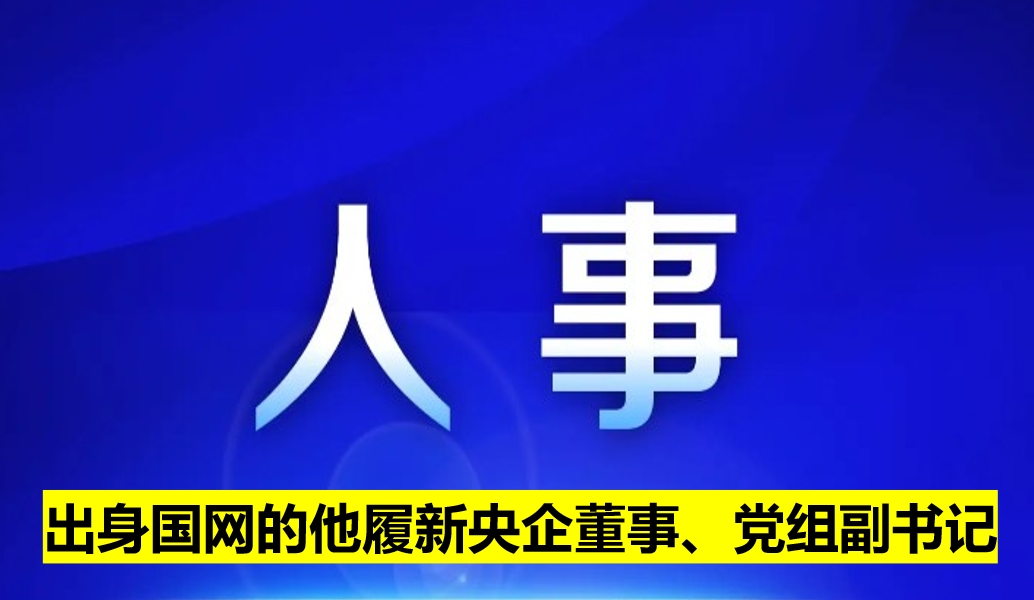 出身國(guó)網(wǎng)的他履新央企董事、黨組副書記